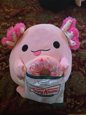 Squishmallows Axolotl (Abbie) With Pink Donut Plush with Sprinkles